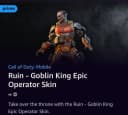 خرید پرایم Ruin - Goblin King کالاف دیوتی موبایل